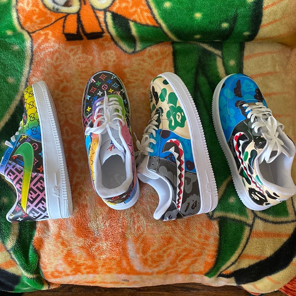 2 PAIRS OF CUSTOM AIR FORCE 1 🫢🥴